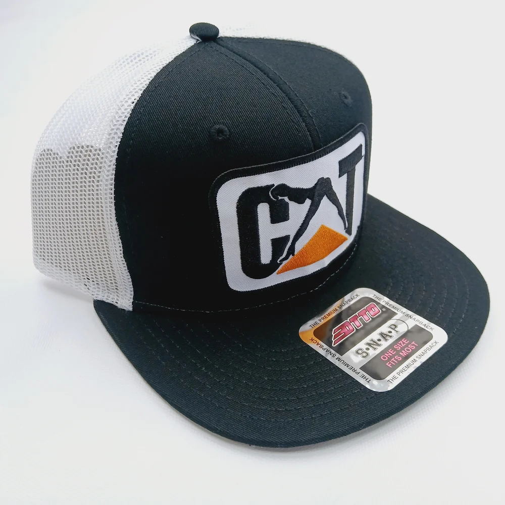 Caterpillar Black and White Snapback Cap